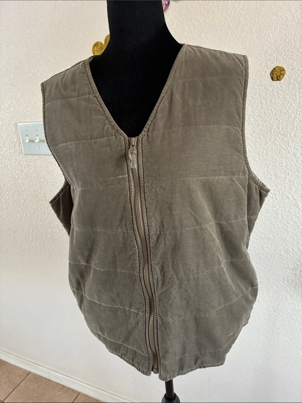 Eddie Bauer Quilted Zip-Front Vest - Olive Green